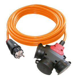 Extension cable 5m H07BQ-F 3G2,5 orange PUR SK-plug/3-way connector
