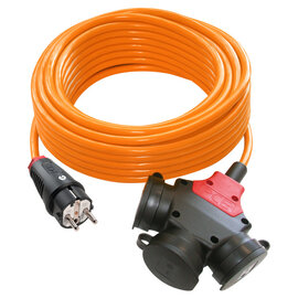 Extension cable 50m H07BQ-F 3G2,5 orange PUR SK-plug/3-way connector