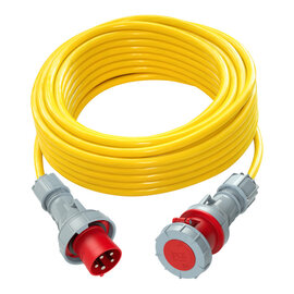 Extension cable 25m N07V3V3-F 5G16 yellow K35 plug CEE63/connector CEE63