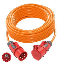 extension cord 10m H07BQ-F 5G1,5 orange PUR plug CEE16/connector CEE16