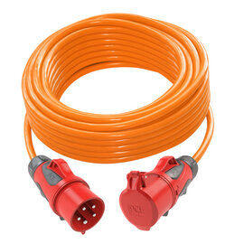 extension cord 50m H07BQ-F 5G6 orange PUR plug CEE32/connector CEE32