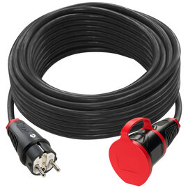 extension cord 10m H07RN-F 3G1,5 black safety plug/safety connector