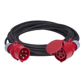 extension cord 20m H07RN-F 5G4 black plug CEE32/connector CEE32